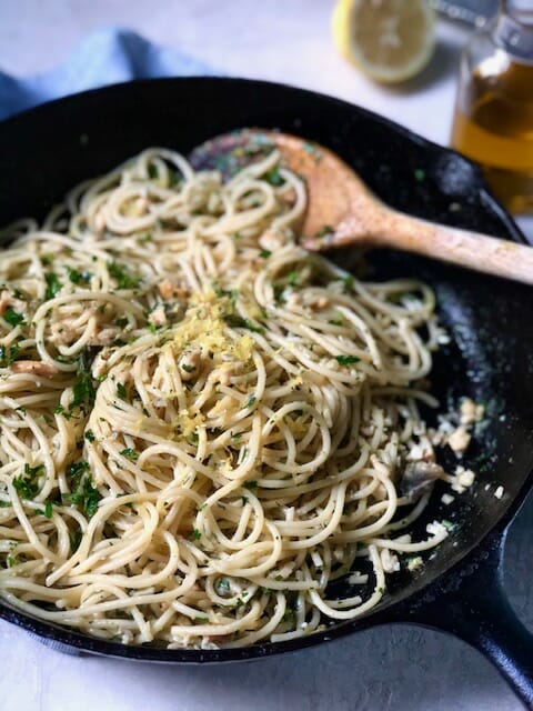 Weeknight Spaghetti and Clams made with Canned Clams