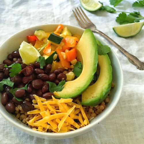 Whole Grain Burrito Bowls - Mom's Kitchen Handbook