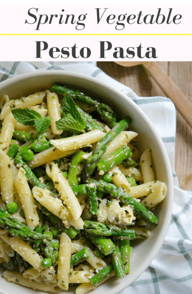 Spring Vegetable Pesto Pasta - Mom's Kitchen Handbook