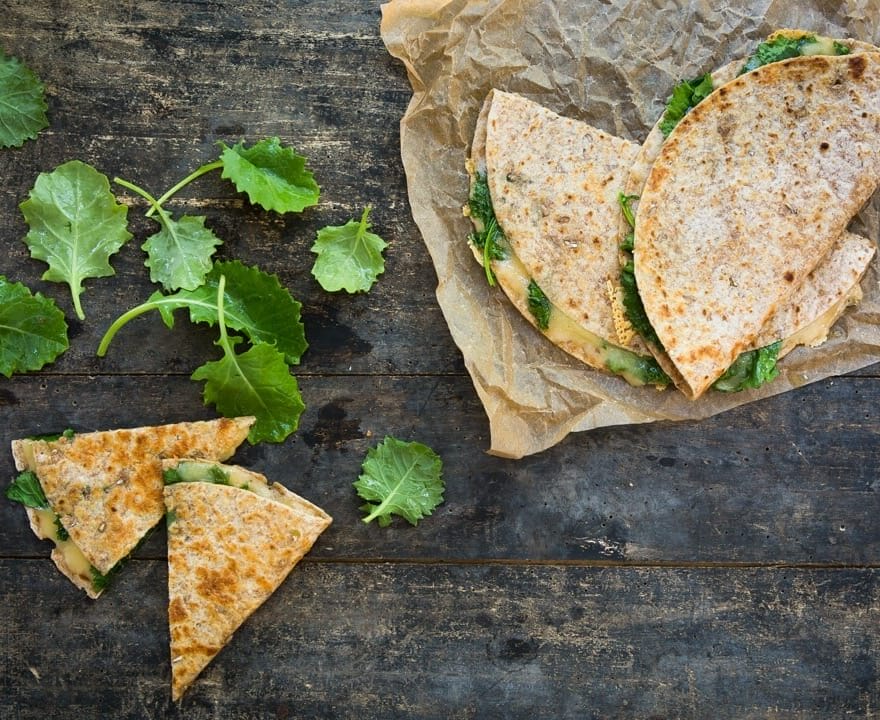 kale breakfast quesadilla