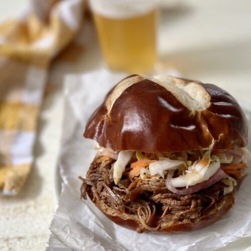 Healthier Slow Cooker Pulled Pork Sandwiches