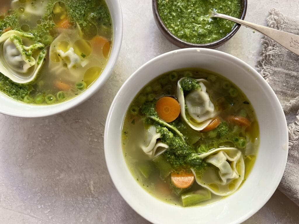 spring vegetable tortellini soup