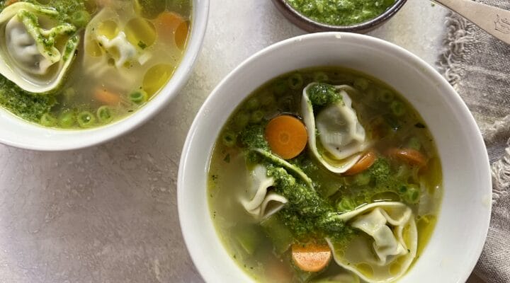 spring vegetable tortellini soup